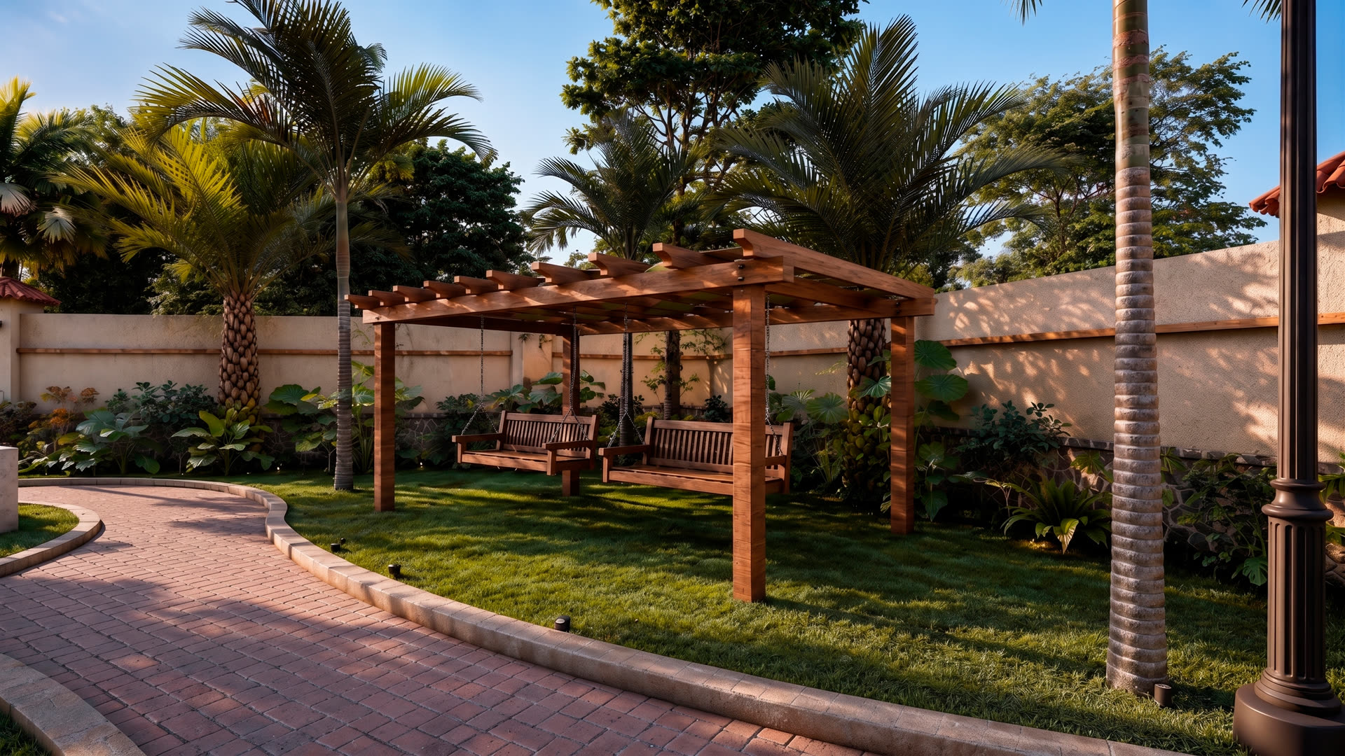 Pergola swing pavilions
